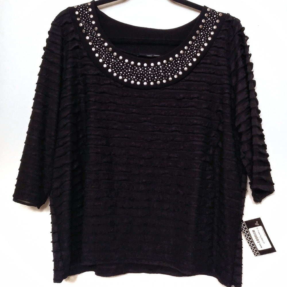 Embellished Ruffle Blouse